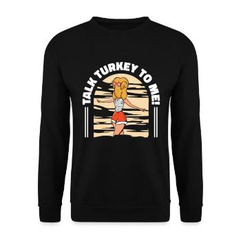 Funny Thanksgiving Season Cool Turkey Hilarious - Unisex Sweatshirt - black - Front - Alina (178cm) & Michal (187cm)
