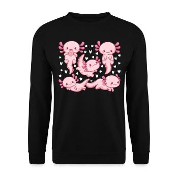 Axolotl Lover - Kawaii Axolotl Mignon Axolotls - Sweat-shirt Unisexe - noir - Devant - Alina (178cm) & Michal (187cm)