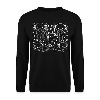 Axolotl Lover - Beaucoup d’Axolotls Mignons Axolotls - Sweat-shirt Unisexe - noir - Devant - Alina (178cm) & Michal (187cm)