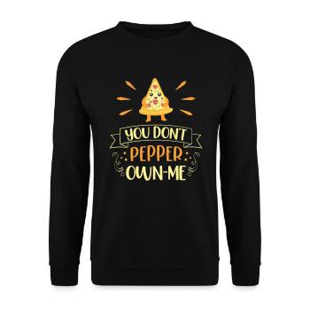 You don't pepper me Pepperoni Italian Pie - Unisex Sweatshirt - black - Front - Alina (178cm) & Michal (187cm)