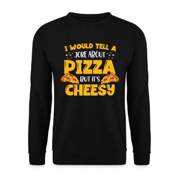 Tu ne me poivres pas Pepperoni Italian Pie - Sweat-shirt Unisexe - noir - Devant - Alina (178cm) & Michal (187cm)