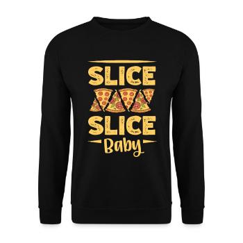 Slice Slice Baby Feinschmecker Italian Pie Cheese - Unisex Pullover - Schwarz - Vorne - Alina (178cm) & Michal (187cm)