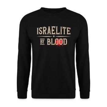 Israelite by blood Jerusalem True Jew Israel - Unisex Sweatshirt - black - Front - Alina (178cm) & Michal (187cm)