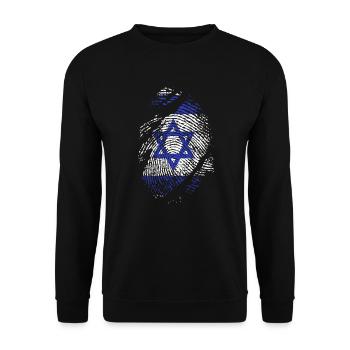 Israel DNA Jerusalem Hebrew True Jew - Unisex Sweatshirt - black - Front - Alina (178cm) & Michal (187cm)