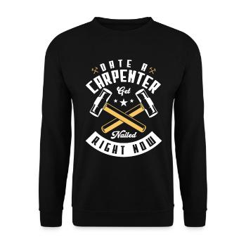 Make an appointment with a carpenter who - Unisex Sweatshirt - black - Front - Alina (178cm) & Michal (187cm)