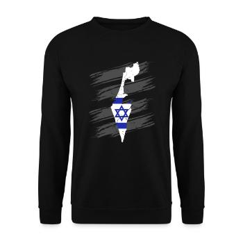Israel Flag Jerusalem Hebrew True Jew - Unisex Sweatshirt - black - Front - Alina (178cm) & Michal (187cm)