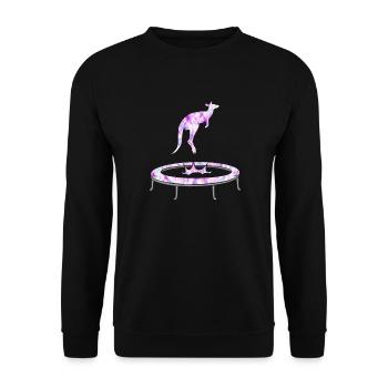 Trampolinspringen Australien Wildlife Animal - Unisex Pullover - Schwarz - Vorne - Alina (178cm) & Michal (187cm)