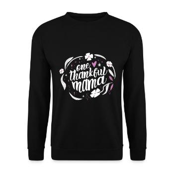 A grateful one blessed by Mom - Unisex Sweatshirt - black - Front - Alina (178cm) & Michal (187cm)