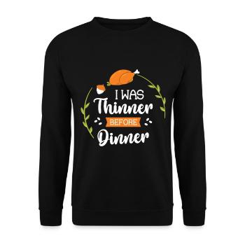 Ich War Dünner Vor Dem Abendessen In Der Türkei - Unisex Pullover - Schwarz - Vorne - Alina (178cm) & Michal (187cm)