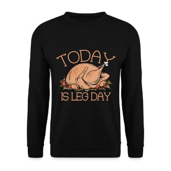 Aujourd’hui, c’est le jour de la jambe Dinde Thanksgiving Thanksgiving - Sweat-shirt Unisexe - noir - Devant - Alina (178cm) & Michal (187cm)