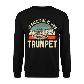 Trumpet Player Vintage Retro I'd - Unisex Pullover - Schwarz - Vorne - Alina (178cm) & Michal (187cm)