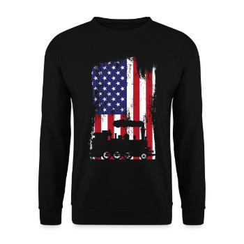 Steam Train Driver Trainspotting - Unisex Pullover - Schwarz - Vorne - Alina (178cm) & Michal (187cm)