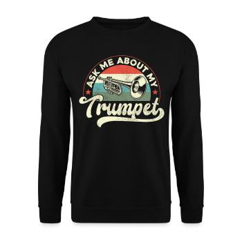 Trompettiste Vintage Retro Ask - Sweat-shirt Unisexe - noir - Devant - Alina (178cm) & Michal (187cm)