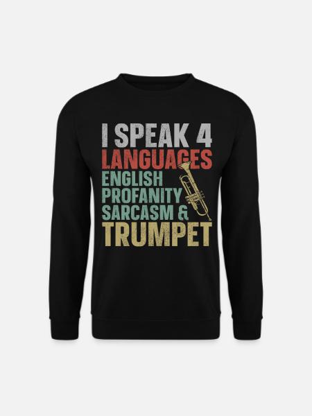 Trumpet Player Vintage Retro I - Unisex Pullover - Schwarz