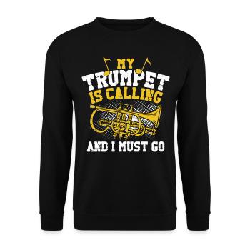 Trumpet Player Vintage My Trumpet - Unisex Pullover - Schwarz - Vorne - Alina (178cm) & Michal (187cm)