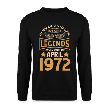 50. Geburtstag 50 Legenden wurden im April 1972 ge - Unisex Pullover - Schwarz - Vorne - Alina (178cm) & Michal (187cm)