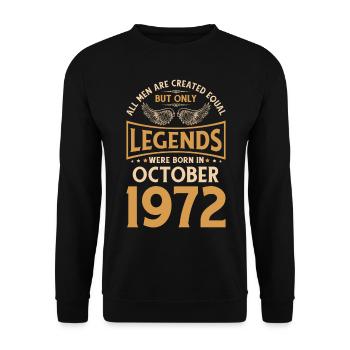 50e anniversaire 50 Légendaire Octobre 1972 - Sweat-shirt Unisexe - noir - Devant - Alina (178cm) & Michal (187cm)