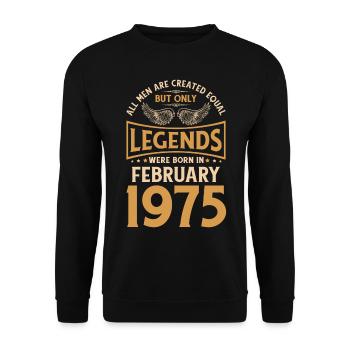 Anniversaire Les légendes sont nées en février 1975. - Sweat-shirt Unisexe - noir - Devant - Alina (178cm) & Michal (187cm)
