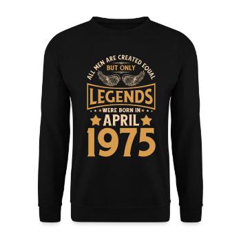 Anniversaire Les légendes sont nées en avril 1975 - Sweat-shirt Unisexe - noir - Devant - Alina (178cm) & Michal (187cm)