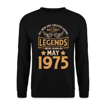 Anniversaire Les légendes sont nées en mai 1975 - Sweat-shirt Unisexe - noir - Devant - Alina (178cm) & Michal (187cm)