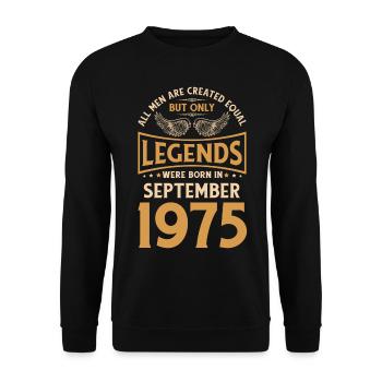 Birthday The legends were born in September 1975 g - Unisex Sweatshirt - black - Front - Alina (178cm) & Michal (187cm)