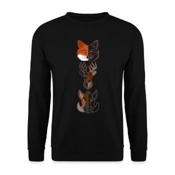 Fox Deer Wild Boar Forest Animal Design - Sweat-shirt Unisexe - noir - Devant - Alina (178cm) & Michal (187cm)