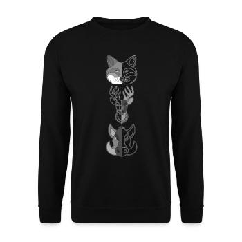Fox Deer Wild Boar Forest Animal Design - Sweat-shirt Unisexe - noir - Devant - Alina (178cm) & Michal (187cm)