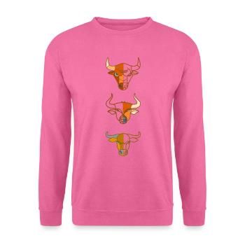 3 cattle animal head motif imprint - Unisex Sweatshirt - pink - Front