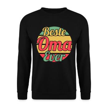Großmutter Großmama Omi Oma - Unisex Pullover - Schwarz - Vorne - Alina (178cm) & Michal (187cm)