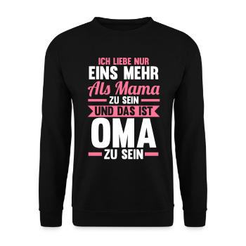 Großmutter Großmama Omi Oma - Unisex Pullover - Schwarz - Vorne - Alina (178cm) & Michal (187cm)