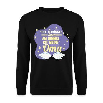 Großmutter Großmama Omi Oma - Unisex Pullover - Schwarz - Vorne - Alina (178cm) & Michal (187cm)