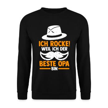 Großvater Großpapa Opi Opa - Unisex Pullover - Schwarz - Vorne - Alina (178cm) & Michal (187cm)