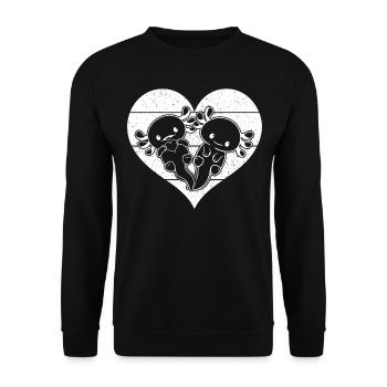 Kawaii Axolotl Cute Axolotl Lover I Axolotl Heart - Unisex Sweatshirt - black - Front - Alina (178cm) & Michal (187cm)