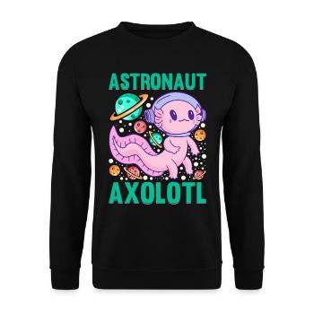 Axolotl Lover Funny Astronaut Axolotl - Unisex Sweatshirt - black - Front - Alina (178cm) & Michal (187cm)