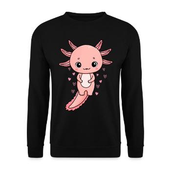 Axolotl Kawaii Axolotl Lover Cute Axolotl - Unisex Sweatshirt - black - Front - Alina (178cm) & Michal (187cm)