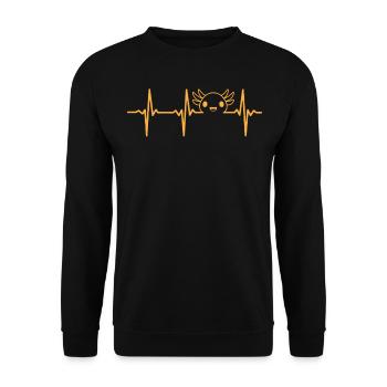 Axolotl Lover Kawaii Axolotl Mignon Axolotl Heartbea - Sweat-shirt Unisexe - noir - Devant - Alina (178cm) & Michal (187cm)