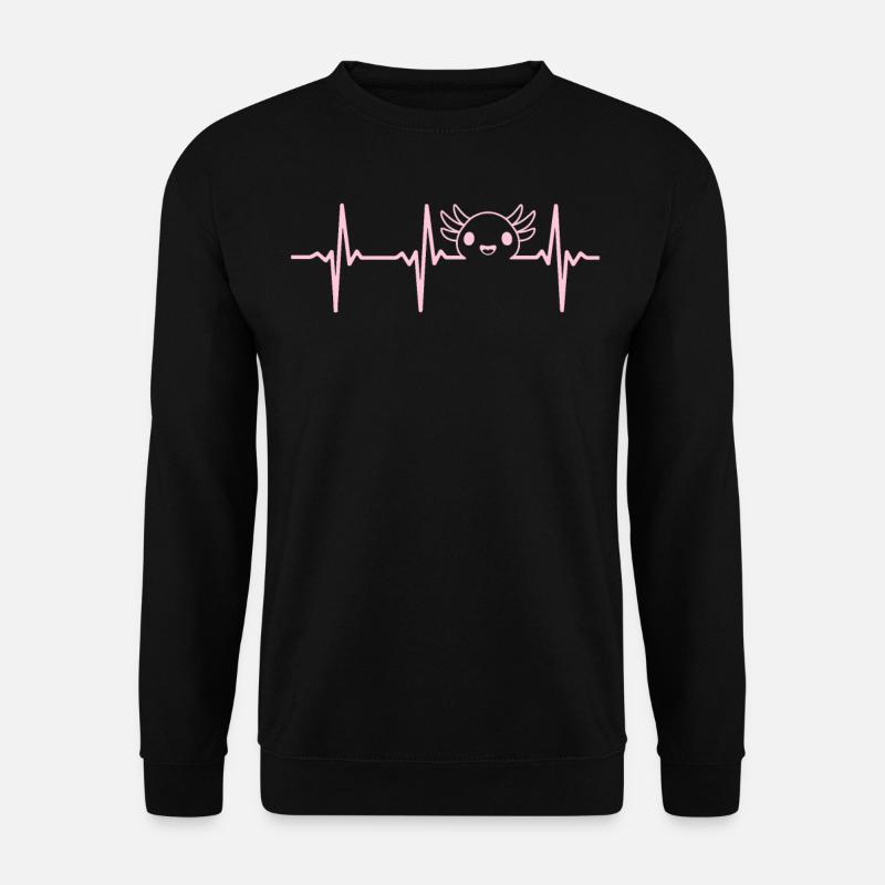Axolotl Lover Kawaii Axolotl Heartbeat Axolotl - Unisex Pullover - Schwarz
