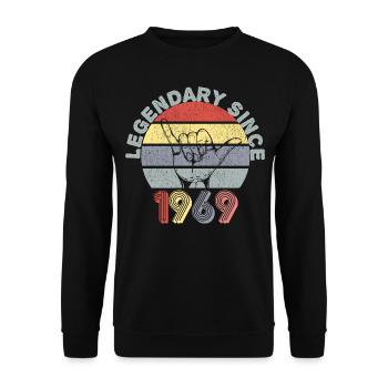 1969| Vintage Legendary since 1969 Anniversary - Unisex Sweatshirt - black - Front - Alina (178cm) & Michal (187cm)
