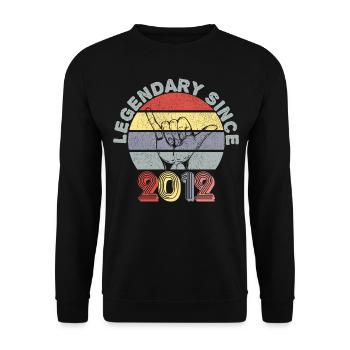 2012 | Vintage Legendary since 2012 Anniversary - Unisex Sweatshirt - black - Front - Alina (178cm) & Michal (187cm)