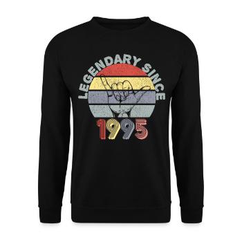1995 | Vintage Legendary since 1995 Anniversary - Unisex Sweatshirt - black - Front - Alina (178cm) & Michal (187cm)