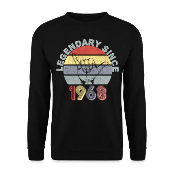 1968 | Vintage Legendär seit 1968 Jubiläum - Unisex Pullover - Schwarz - Vorne - Alina (178cm) & Michal (187cm)