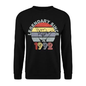 1992 | Vintage Legendary since 1992 Anniversaire - Sweat-shirt Unisexe - noir - Devant - Alina (178cm) & Michal (187cm)