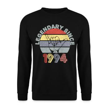 1994 | Vintage Legendary since 1994 Anniversary - Unisex Sweatshirt - black - Front - Alina (178cm) & Michal (187cm)