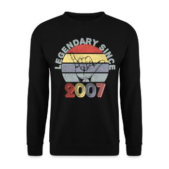 2007 | Vintage Legendary since 2007 Anniversary - Unisex Sweatshirt - black - Front - Alina (178cm) & Michal (187cm)