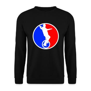 Unicycle Logo - Unisex Sweatshirt - black - Front - Alina (178cm) & Michal (187cm)