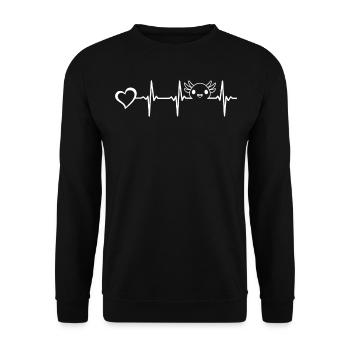 Axolotl Heartbeat Heart Axolotl Lover Kawaii Axolo - Unisex Sweatshirt - black - Front - Alina (178cm) & Michal (187cm)