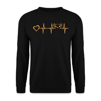 Axolotl Lover Kawaii Axolotl Heartbeat Coeur - Sweat-shirt Unisexe - noir - Devant - Alina (178cm) & Michal (187cm)