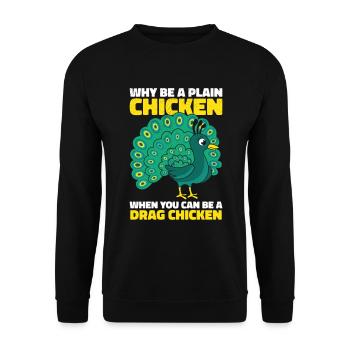 Peacock Positivity Drag Peacock Fan - Sweat-shirt Unisexe - noir - Devant - Alina (178cm) & Michal (187cm)