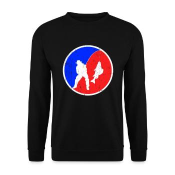 Fishing Logo - Unisex Sweatshirt - black - Front - Alina (178cm) & Michal (187cm)
