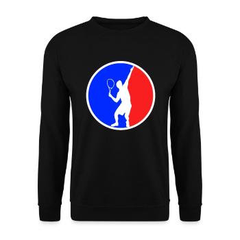 Tennis Logo - Unisex Sweatshirt - black - Front - Alina (178cm) & Michal (187cm)